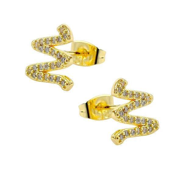 Boucles d'Oreilles Zig Zag Dorées – Plaquage Or 1 Micron | 10 mm