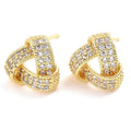 Boucles d'Oreilles Triangle Strass Dorées – Élégance Géométrique 15 mm