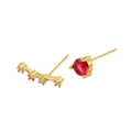 Boucles d'Oreilles Dépareillées Zirconiums – Élégance Asymétrique Dorée