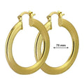 Boucles d'Oreilles Créoles Ciselées Dorées – Plaqué Or 1 Micron | Ø 7 cm