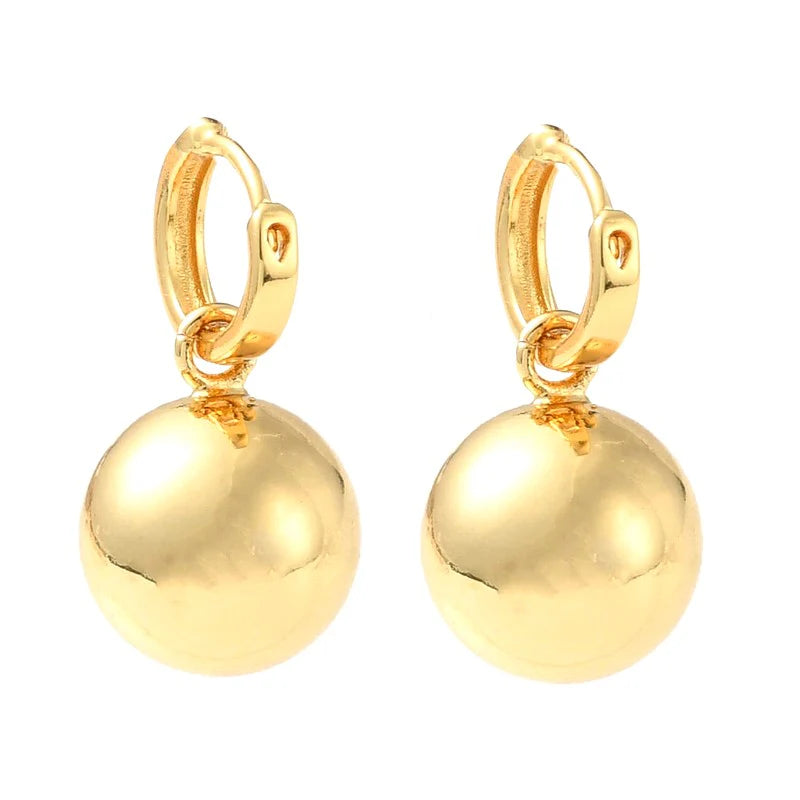 Boucles d'Oreilles Boule Tombante – Plaqué Or 1 Micron