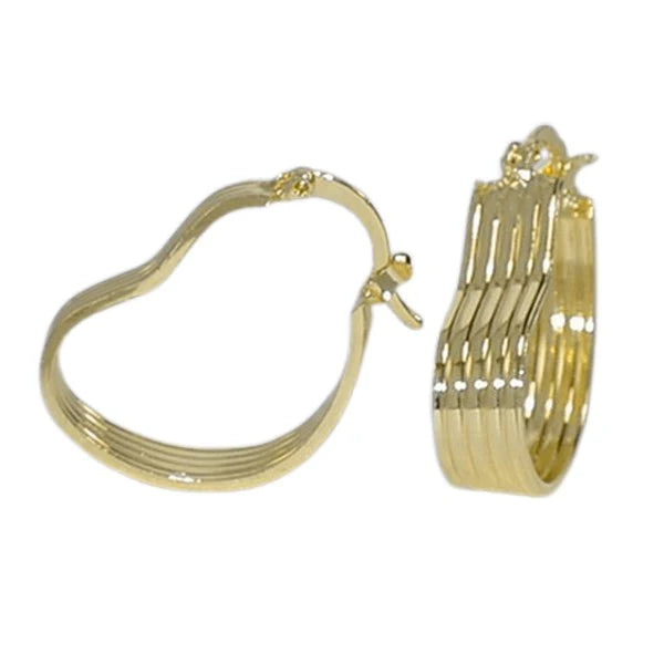 Boucles d'Oreilles Créoles Cœur | Plaqué Or 1 Micron | Bijou Femme
