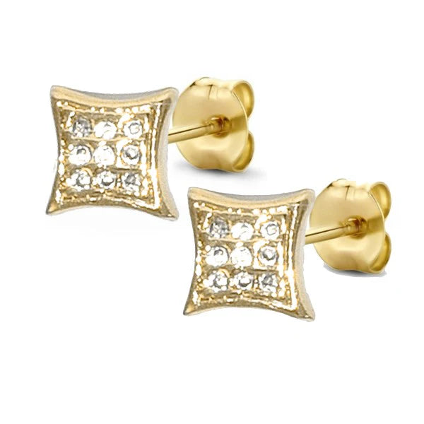 Boucles d'oreilles Carré 6 mm – Plaqué Or 1 Micron | Bijou Femme
