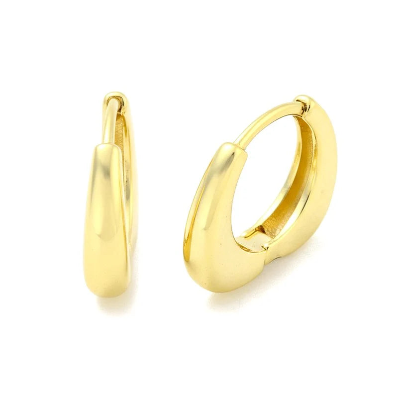 Créoles Dorées à l'Or Fin 14×3 mm – Sobriété & Raffinement