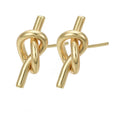 Boucles d'Oreilles Nœud Doré – Bijou Femme Élégant Plaqué Or