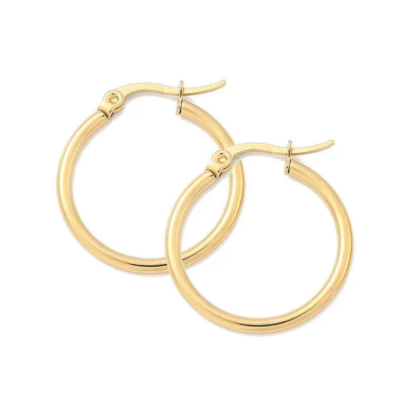 Créoles Dorées 25×2 mm – Élégance Intemporelle Plaquées Or