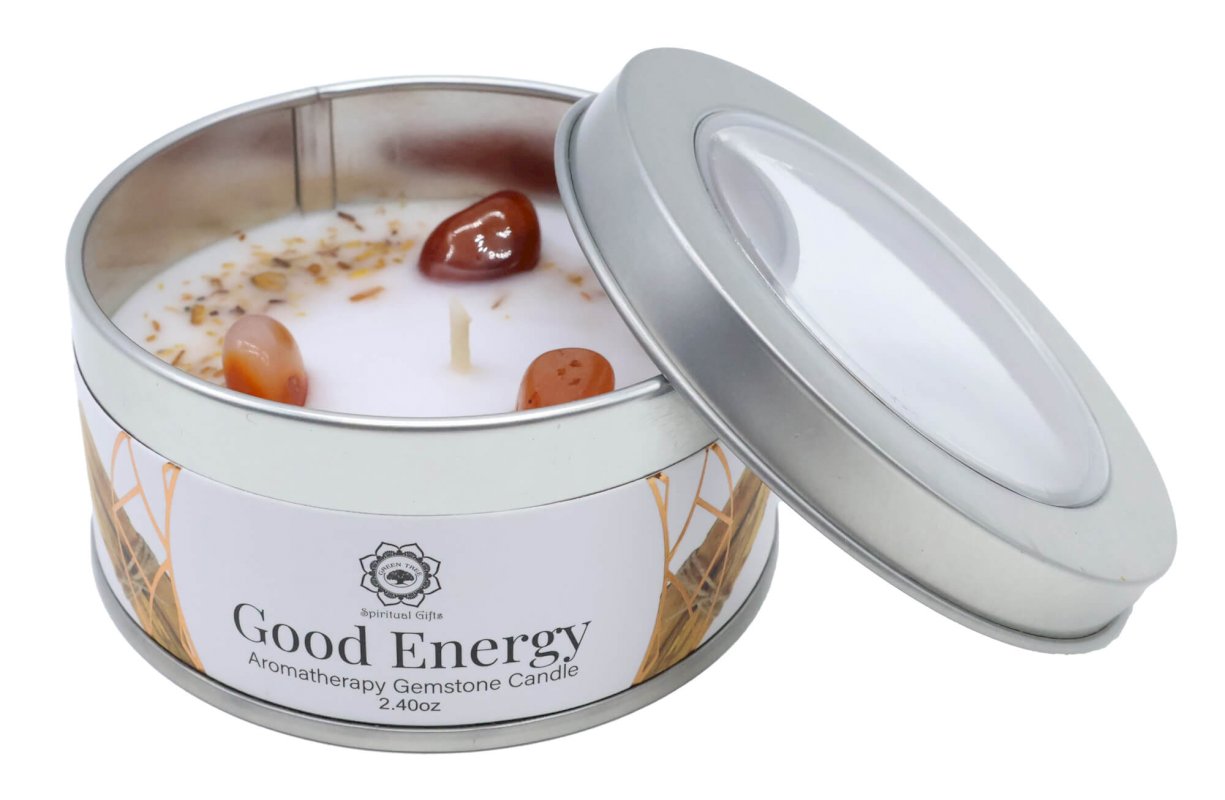Bougie Green Tree 'Energie Positive' Cornaline + Palo Santo 70g