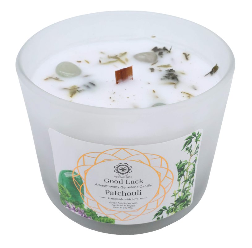 Bougie Green Tree Bonne Chance | Aventurine Verte & Patchouli | Prospérité & Abondance 256g