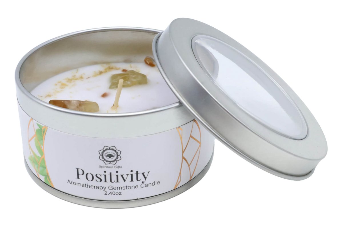Bougie Green Tree 'Positivité' Citrine + Thé vert 70g