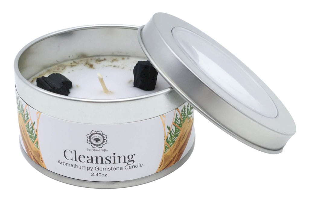 Bougie Green Tree Nettoyage | Tourmaline Noire & Santal | Protection & Purification Énergétique 70g