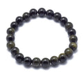 Bracelet Obsidienne Pierre Naturelle 10 mm – Élastique Unisexe