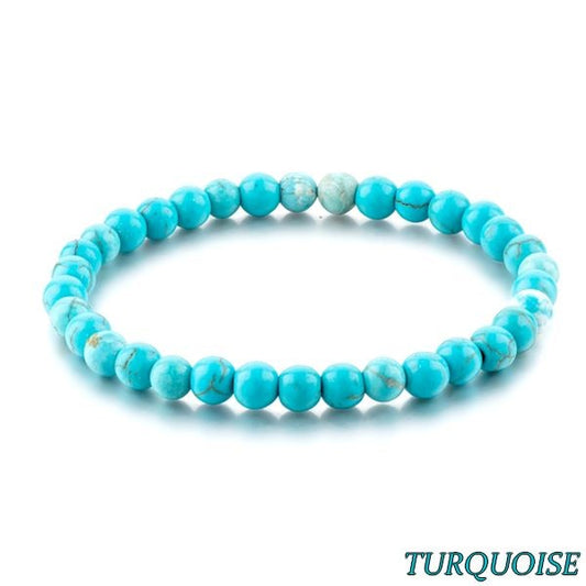 Bracelet Turquoise – Pierre Naturelle 6mm – Homme & Femme