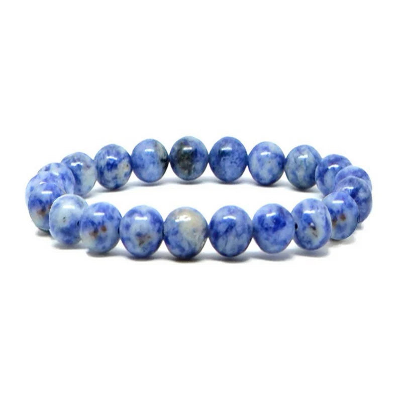 Bracelet Jaspe Tacheté Bleu Pierre Naturelle 6mm – Homme & Femme