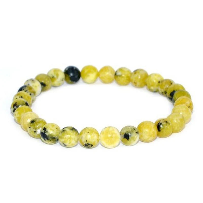 Bracelet Turquoise Jaune – Pierre Naturelle 8mm – Homme & Femme
