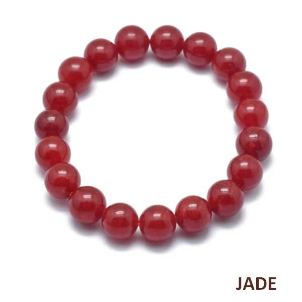 Bracelet Jade Naturelle 8 mm – Élastique Unisexe