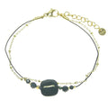 Bracelet Double Rangs Acier 316 Pierre Carré Agate