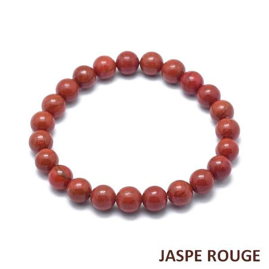 Bracelet Jaspe Rouge Pierre Naturelle 8 mm – Élastique Unisexe