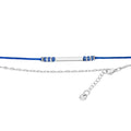 Double Bracelet Cordelette Bleue & Chaînette Argentée – Lapis Lazuli & Tube Argenté