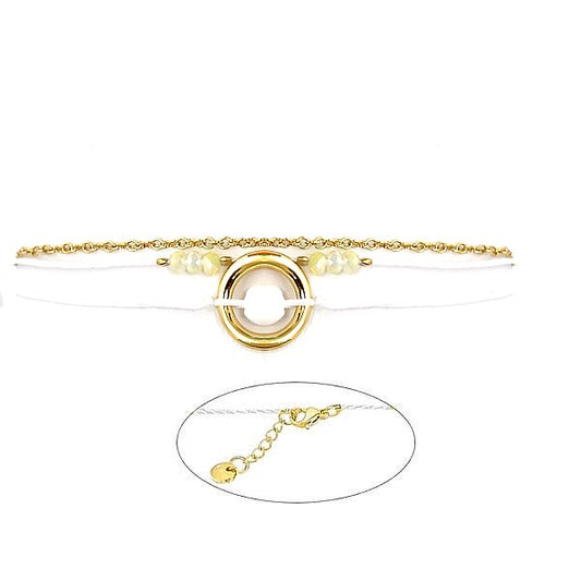 Bracelet Acier 316 Pierre Naturelle – Fil Nylon Blanc