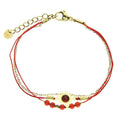Bracelet Femme 3 Rangs Agate Rouge – Finition Acier