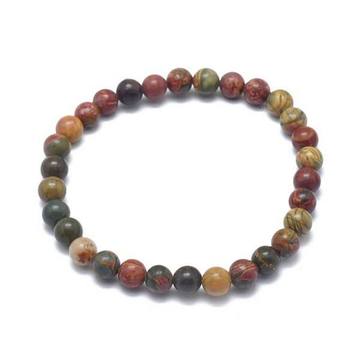 Bracelet Pierre Naturelle Jaspe Picasso 10 mm – Homme & Femme