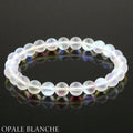 Bracelet Opale Blanche – Pierre Naturelle 6mm – Homme & Femme