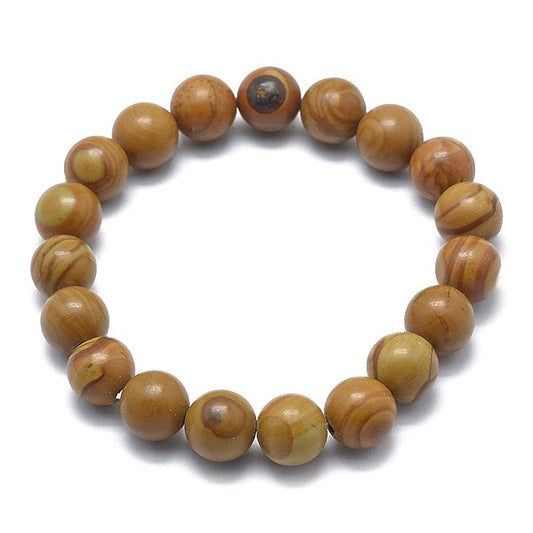 Bracelet Pierres Naturelles – Dentelle de Bois 10 mm