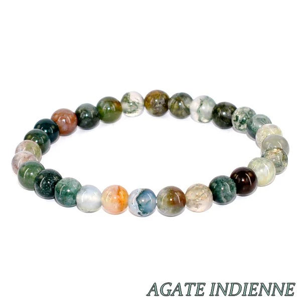Bracelet Agate Indienne – Pierre Naturelle 6mm – Homme & Femme
