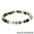 Bracelet Agate Indienne Pierre Naturelle 8 mm – Élastique Unisexe