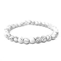 Bracelet Howlite Pierre Naturelle 10 mm – Élastique Unisexe