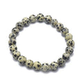 Bracelet Jaspe Dalmatien Pierre Naturelle 10 mm – Élastique Unisexe