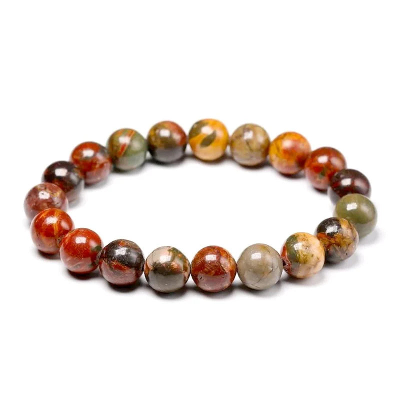 Bracelet Jaspe Picasso Pierre Naturelle 8mm – Homme & Femme