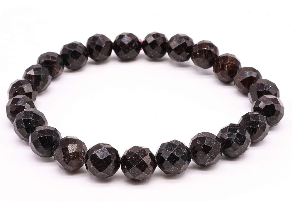 Bracelet Grenat Perles Facettées 8mm