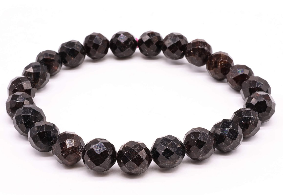 Bracelet Grenat Perles Facettées 8mm