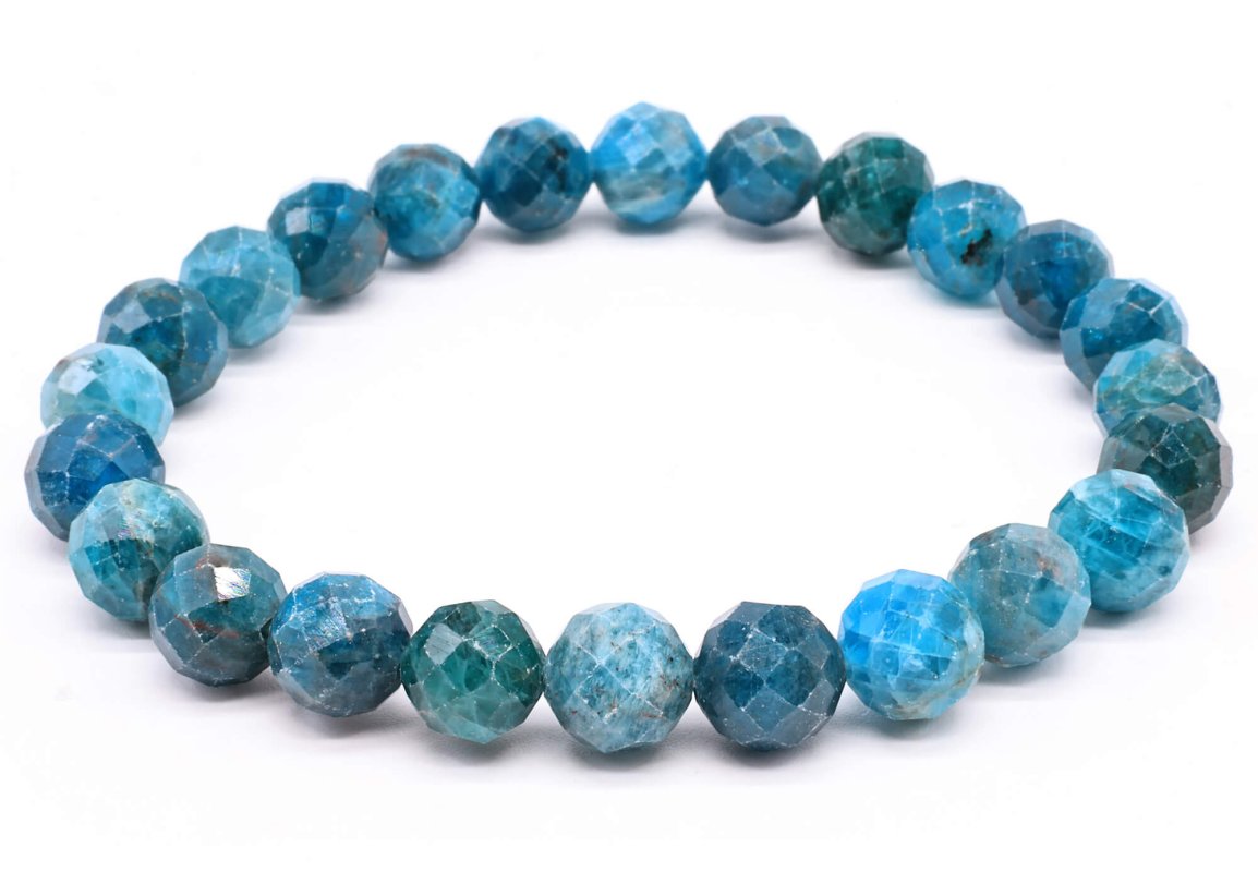 Bracelet Apatite Perles Facettées 8mm