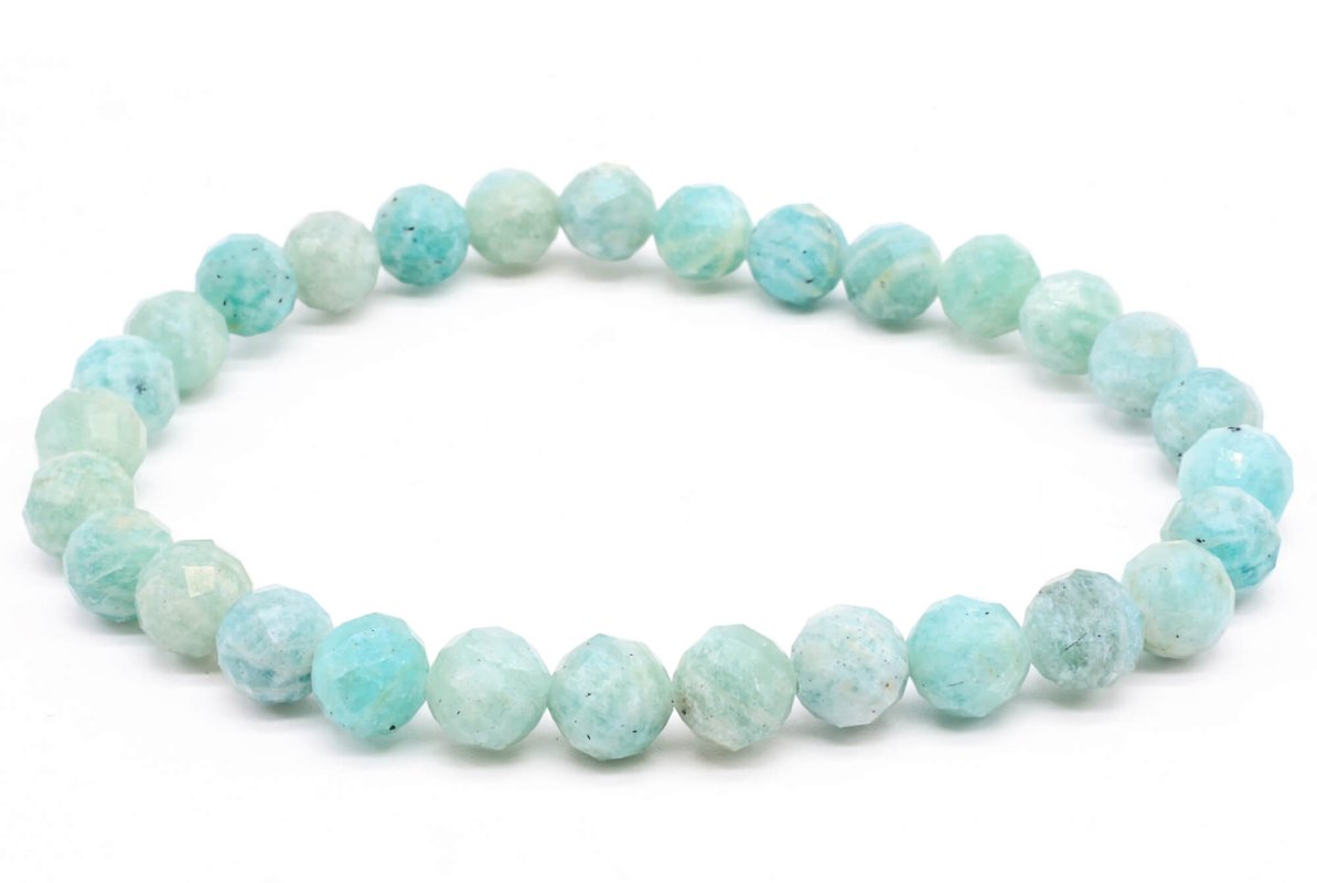 Bracelet Amazonite 'AA' Perles Facettées 6mm