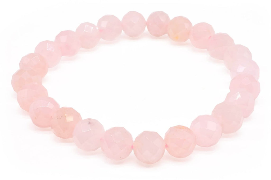 Bracelet Quartz Rose – Perles Facettées 8mm