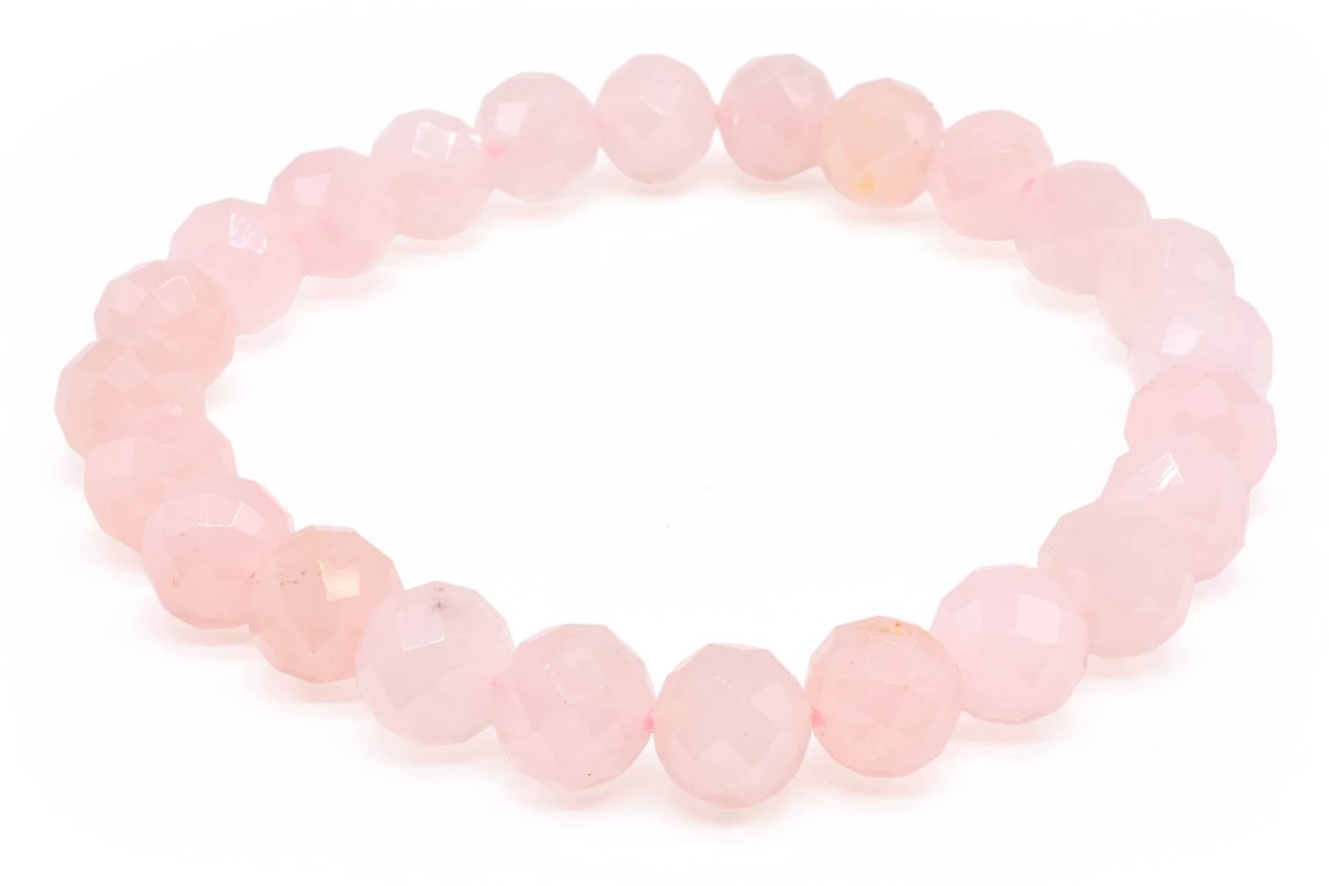 Bracelet Quartz Rose – Perles Facettées 8mm