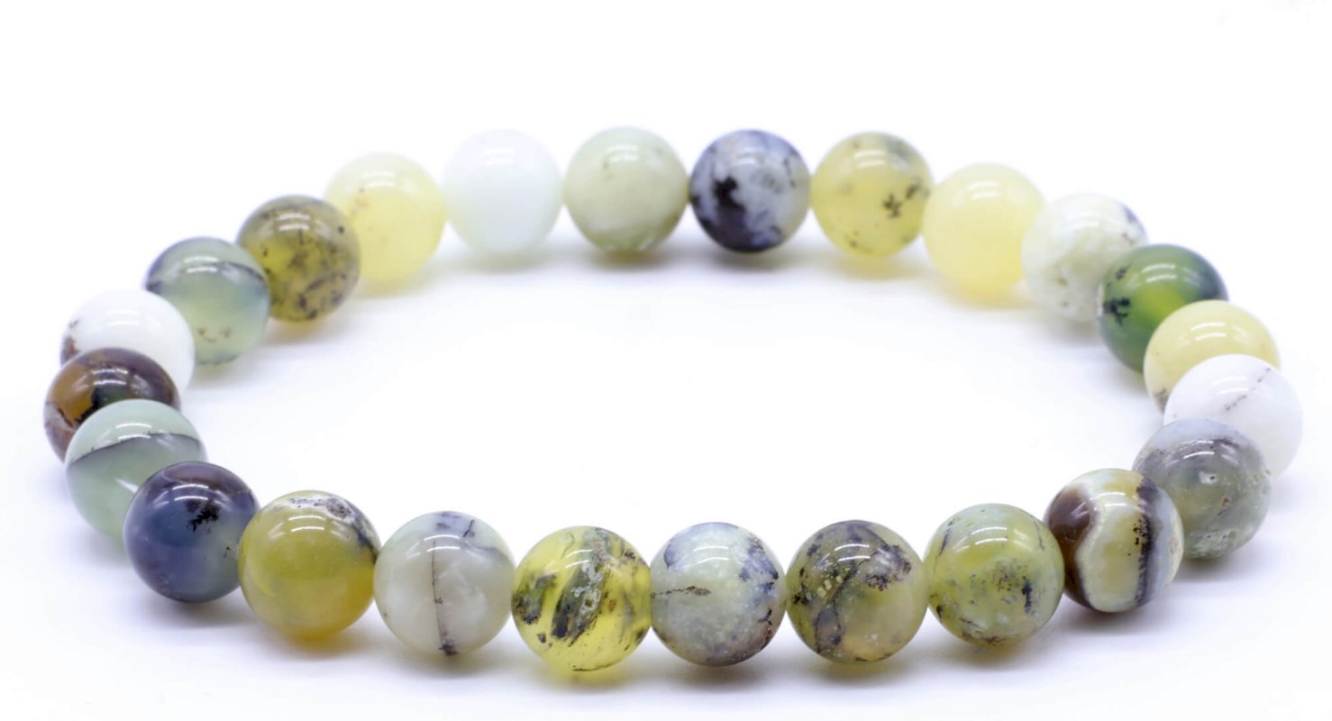 Bracelet Opale Verte – Perles 8mm