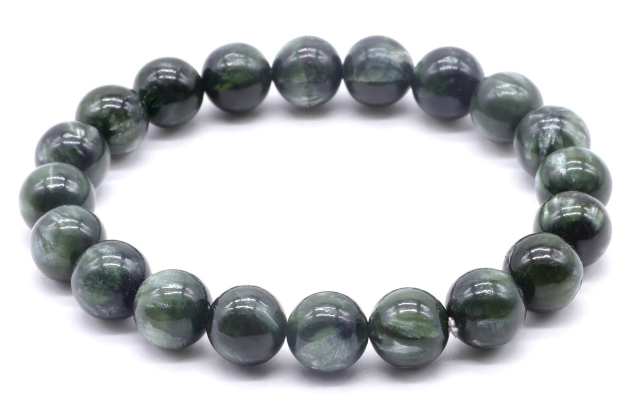 Bracelet Séraphinite – Perles 8mm