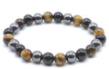 Bracelet Protection – Obsidienne Noire, Hématite & Œil de Tigre – Perles 8mm