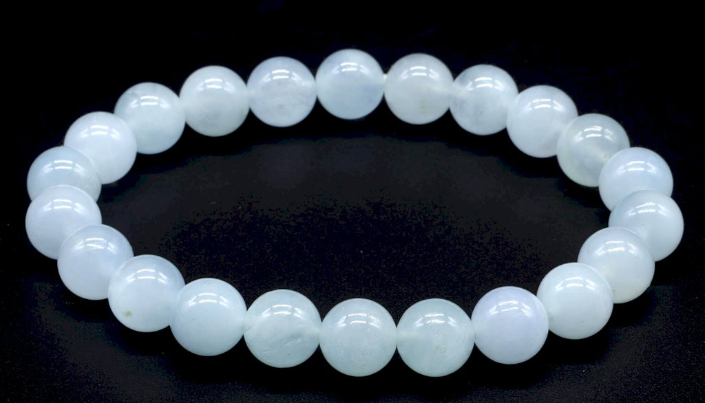 Bracelet Aigue Marine 'AA' perles 8mm