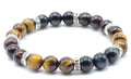 Bracelet Protection 3 Œil Naturel – Tigre, Taureau & Faucon – Perles 8mm