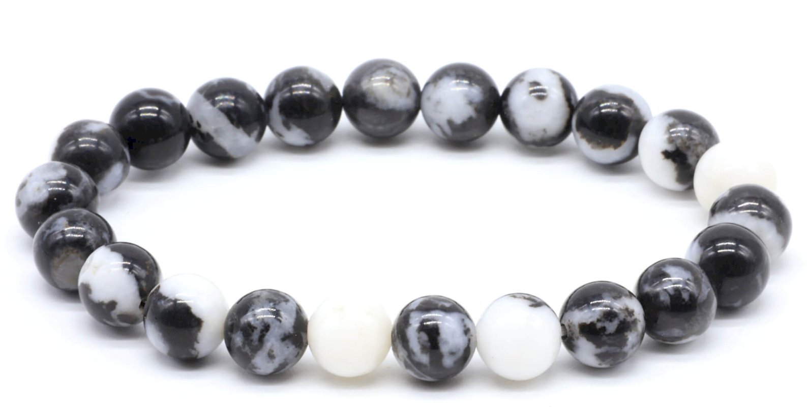 Bracelet Jaspe Zèbre – Perles Naturelles 8mm