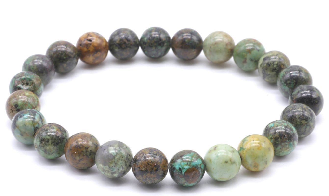 Bracelet Turquoise Africaine perles 8mm