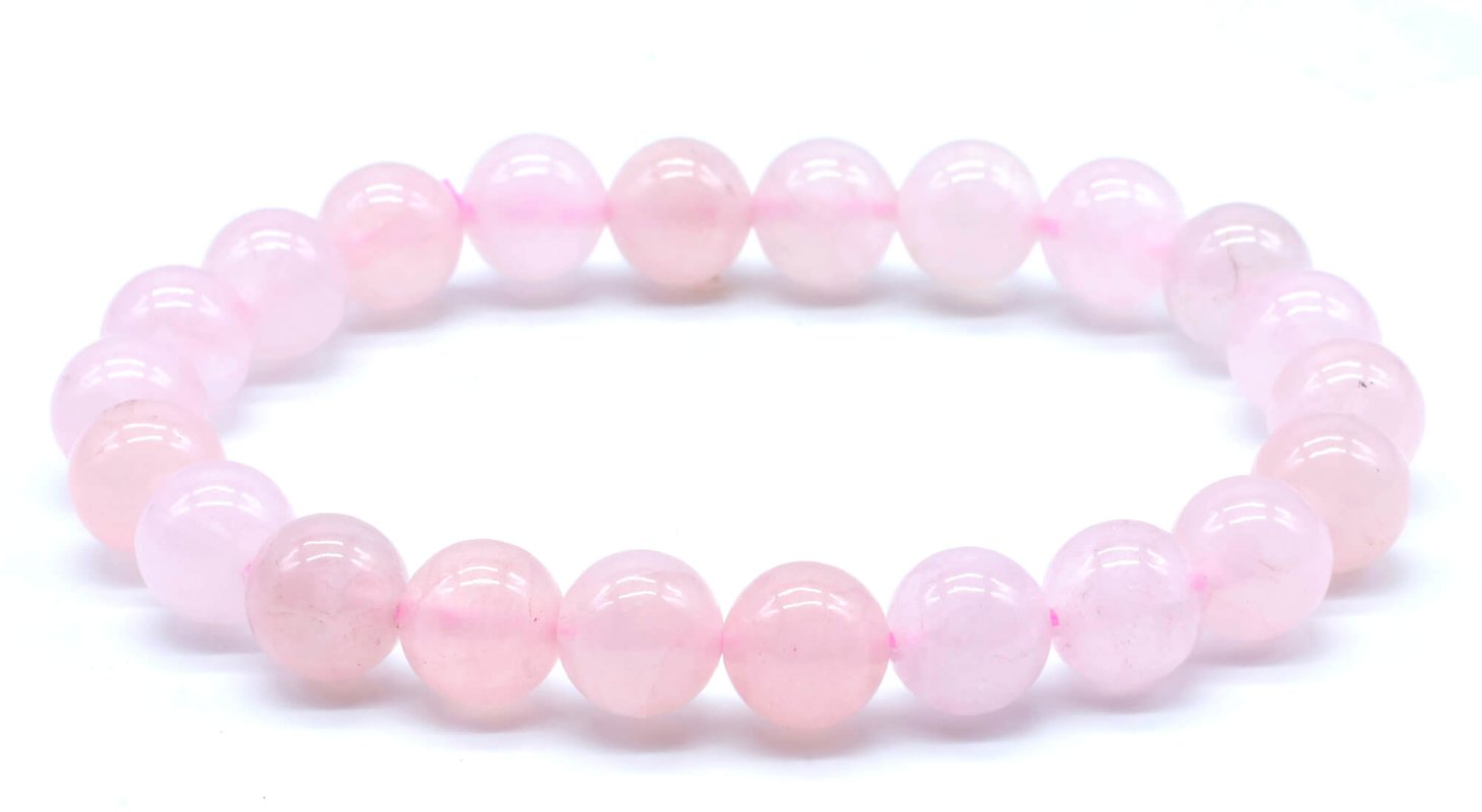 Bracelet Quartz Rose – Perles 8mm