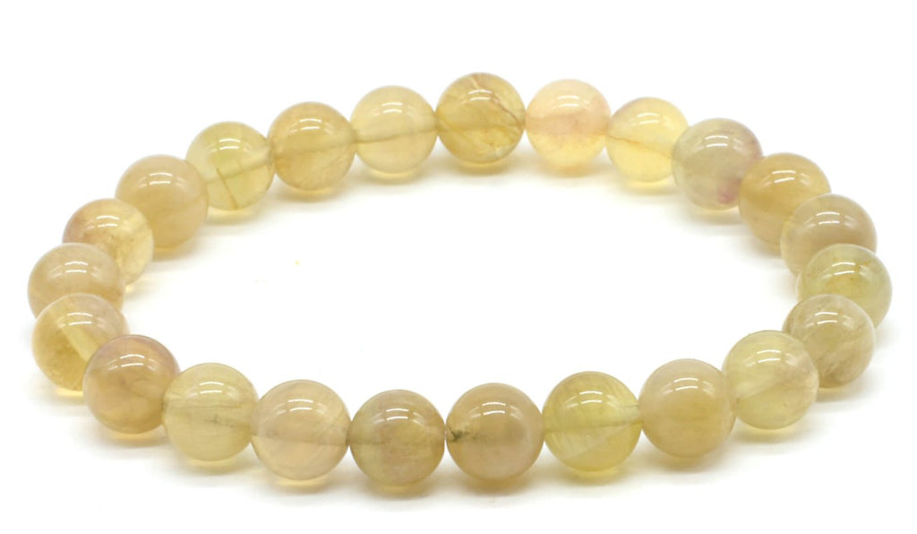 Bracelet Fluorite Jaune – Perles 8mm