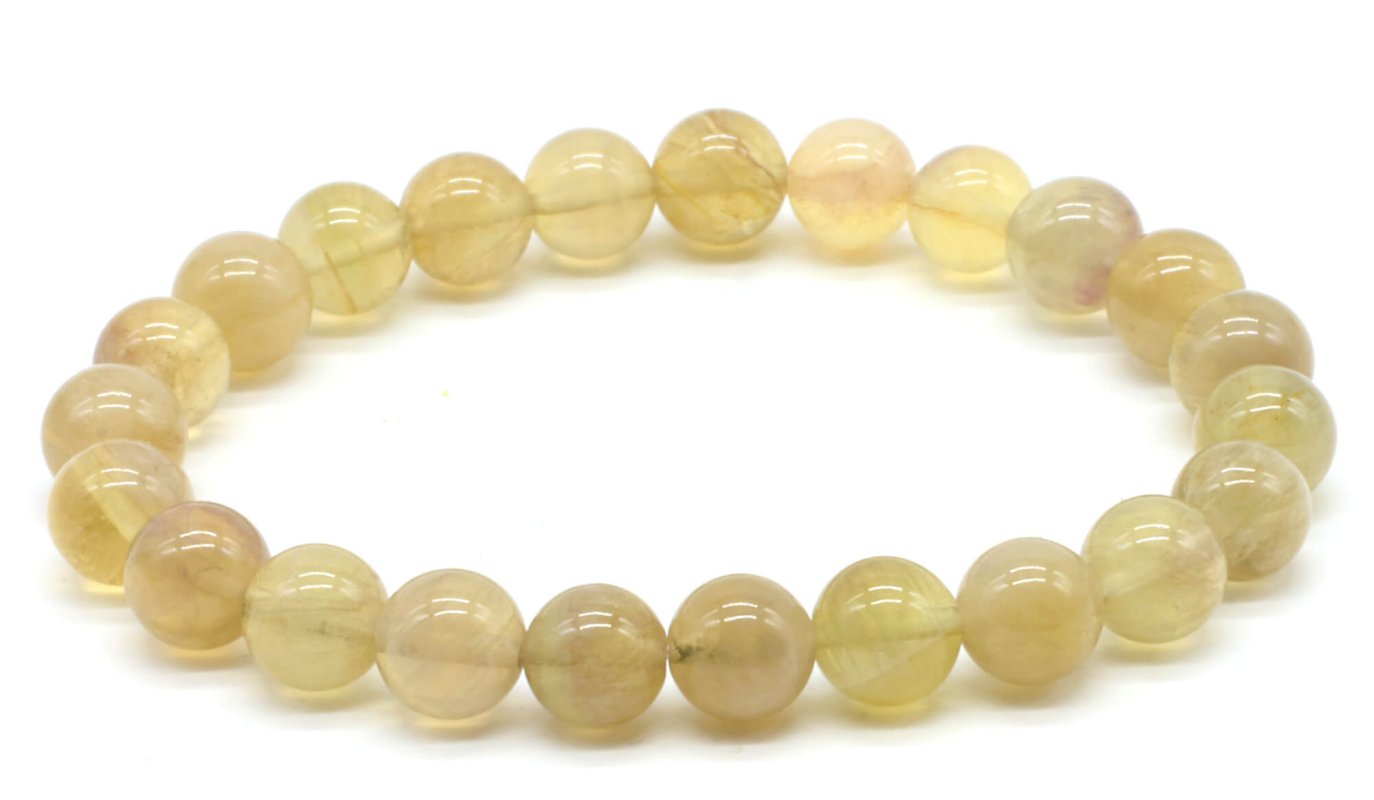 Bracelet Fluorite Jaune – Perles 8mm