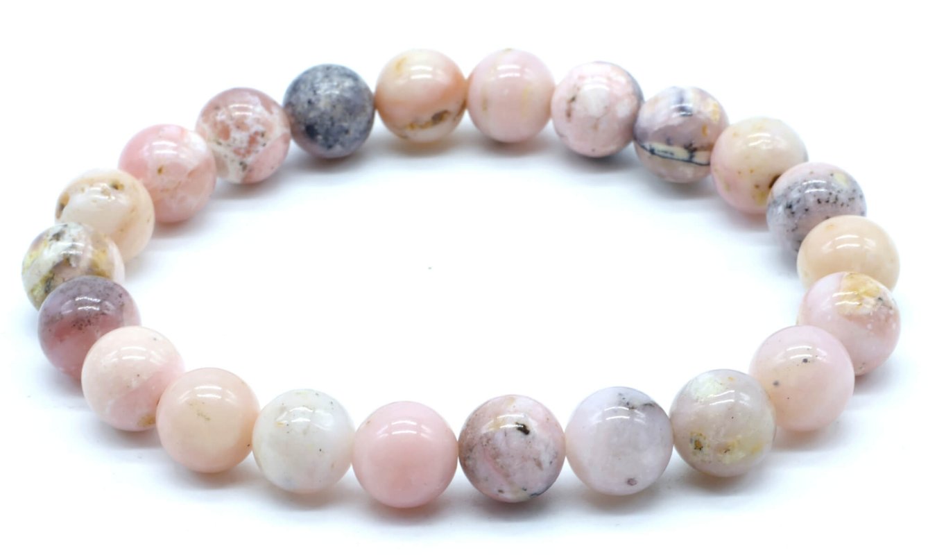 Bracelet Opale Rose – Perles 8mm