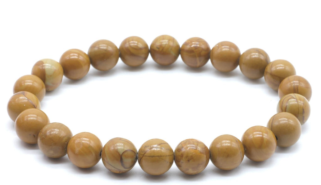 Bracelet Bois Fossile – Perles 8mm